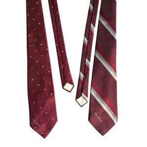 OSCAR DE LA RENTA Burgundy Silk Ties *Set of 2*